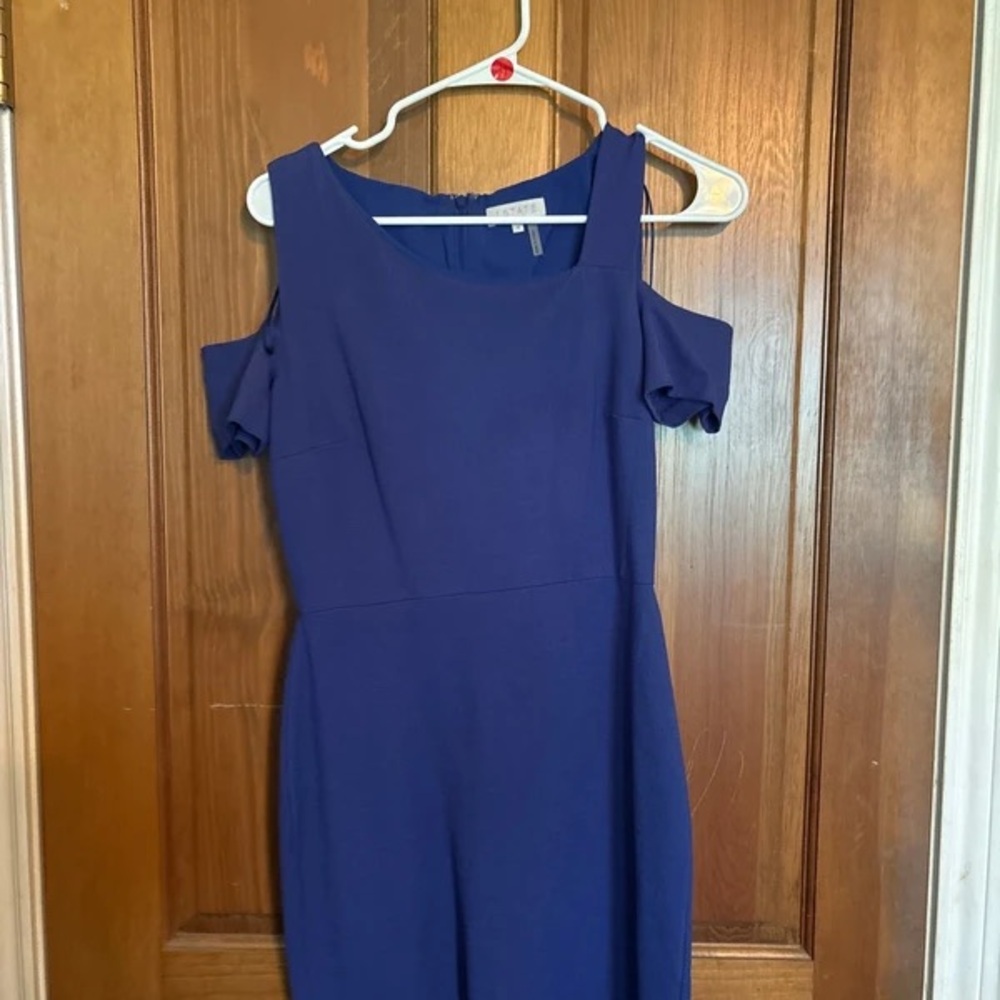 One-Shoulder Cold-Shoulder Dress in Navy